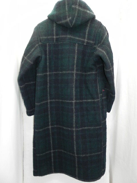 【中古】45rpm フォーティーファイブ アールピーエム NMD ノースマリンドライブ ダッフル 日本製 メンズ ユニセックス コート ロング丈 ウール チェック 木製トグル グリーン ネイビー
