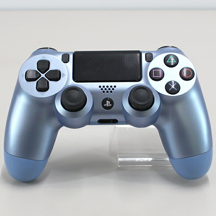 【中古品】SONY PS4 ワイヤレスコントローラー (1) / DUALSHOCK 4 / チタン・ブルー / CUH-ZCT2J / 動作OK / 箱・説明書なし / キズ・汚れあり / プレステ