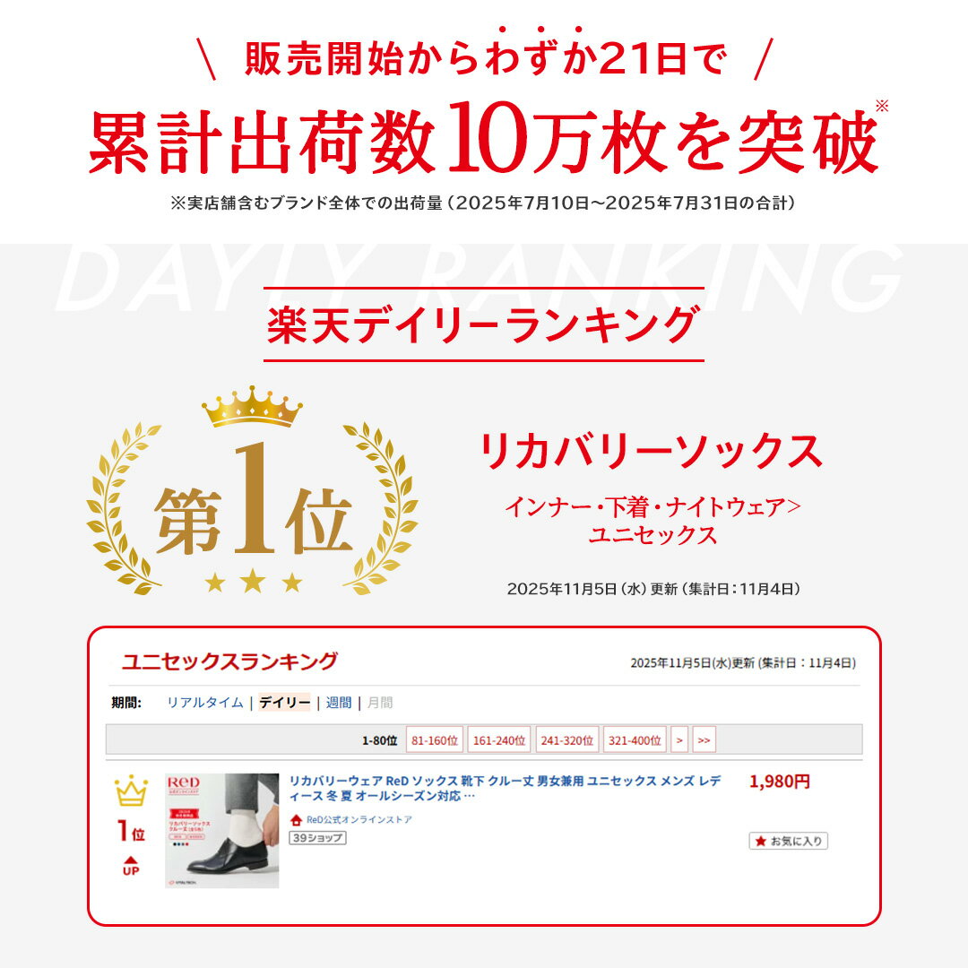 ReD ソックス 靴下 クルー丈 男女兼用 ユニセックス メンズ レディース 冬 夏 オールシーズン対応 ビジネス 白 黒 グレー ネイビー レッド プレゼント ギフト ラッピング無料 自分用 実用的ギフト 誕生日 プレゼント レッド公式