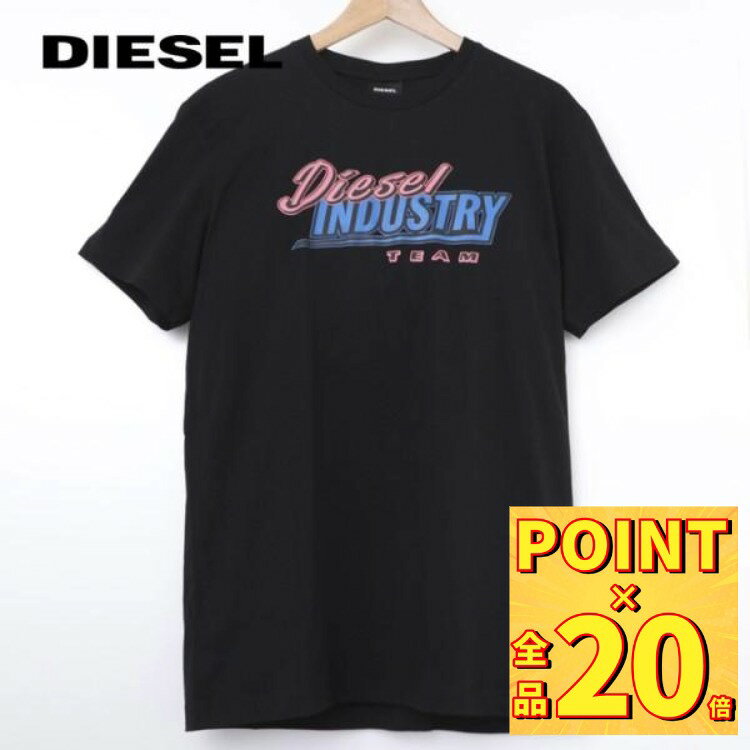 【ポイント20倍】ディーゼル Tシャツ メンズ 半袖Tシャツ DIESEL ブランド ロゴ入りTシャツ 黒 ブラック 白 ホワイト S M L XL 半袖Tシャツ トップス ユニセックス 丸首 クルーネック レディース 男女兼用 ユニセックス K37