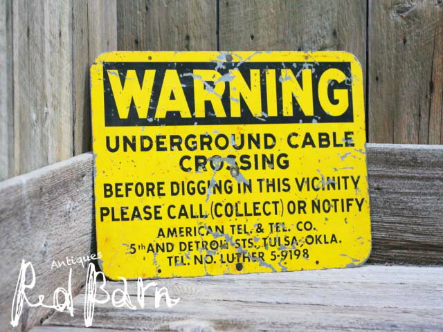 【商品合計税込3980円で送料無料】 ビンテージ サイン WARNING