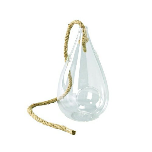 【アウトレットセール！】ハンギングベース / HANGING VASE WITH THE ROPE CLEAR Lサイズ【フラワーベース】【ロープ付き】【花瓶】【花器】【インテリア雑貨】【花びん】【ギフト】【プレゼント】