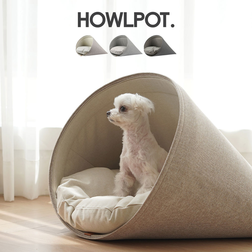 楽天Red CabinHOWLPOT. Howly 犬用ハウス クッション付き （ハウルポット おしゃれ 室内 かわいい 折り畳み 犬 ベッド ペットハウス 小型犬 中型犬 ドーム ハウス 屋根付きハウス） [ 母の日 ]