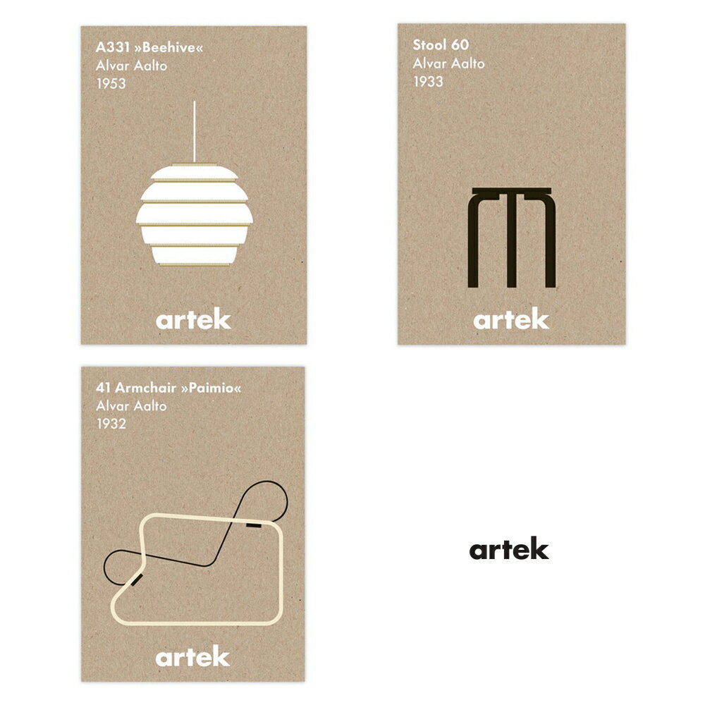 artek アルテック 50×70 ポスター 全3種 【正規品】( artek 北欧家具 復刻 インテリア アルヴァ・アアルト スツール フィンランド) [ 母の日 ]