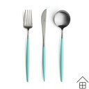 【メール便ご利用で送料無料】 Cutipol GOA(クチポール ゴア)ターコイズ×シルバー ディナー3本セット【正規品】【メール便可 2セットまで】 ( カト...