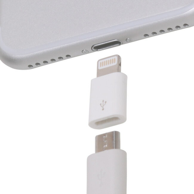 iphone 充電 ケーブル 30cm ライトニング 変換アダプター micro USB マイクロUSB ホワイトケーブル iPhone XS iPhone XS Max iPhone XR iPhone X iPhone8 iPhone7 iPhone6 iPhone SE iPhone5S iphone ipad ipod android スマートフォン スマホ タブレット