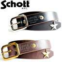 【ポイント10倍】 SCHOTT 正規取扱店 ショット 3129046 PERFECTO BELT NARROW レザーベルト ワンスター 星 パーフェクト メンズアクセサリー 細め 本革 牛革 ナローベルト アメカジ バイカー 日本製