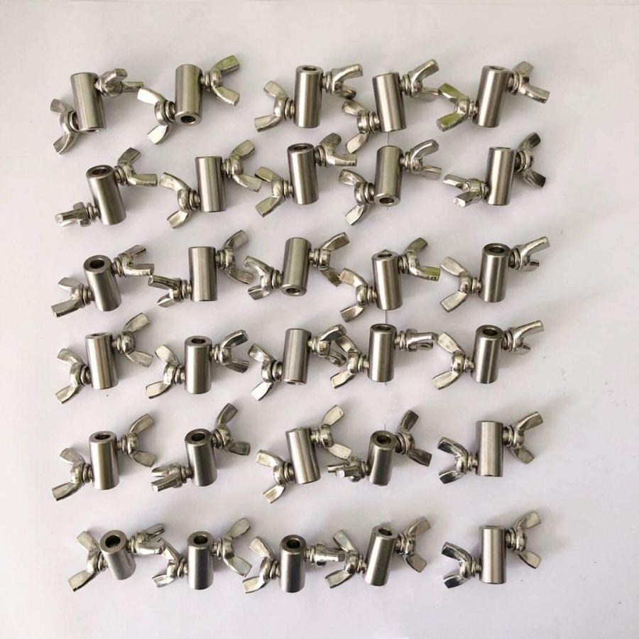 4mm ストッパー ステンレス 304 ダブル ダブルネジ 4mm ストッパーw 締め付け防止金具 わな くくりわな 304 ステンストッパ 蝶ネジ ボルト くくり罠 レッドハット redhat 3