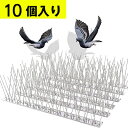 ステンレス 鳥よけ 33cm 10個 取付け 針 錆びに強い トゲ 刺 猫除け 窓枠 304 鳩よけ カラスよけ 糞除去 フン害防止 景観を損なわずハトなどの害鳥による被害を防ぐ 鳩 撃退グッズ ベランダ 手すり バルコニー 屋上 屋根 室外機 窓枠用 簡単設置 カラス除け 針長約11cm その1