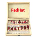 送料無料 RedHat ルータービット トリマー 工具 トリマービット 6mm軸 15本セット ストレート ボーズ面 面取り 丸面 45度 トリマ コロ付き 木...