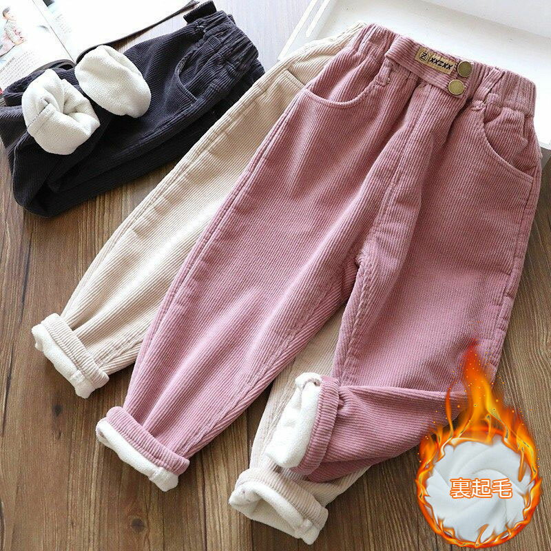 Rakuten - コーデュロイ 裏起毛 キッズ ロングパンツ ウエストゴム 子供服 女の子 男の子 あったか 無地 長ズボン ユニセックス サルエルパンツ 無地 ボトムス 子ども 90 100 110 120 130 140cm お洒落 秋物 冬物 ジュニア こども 防寒 寒さ対策 ぬくぬく ユニセックス