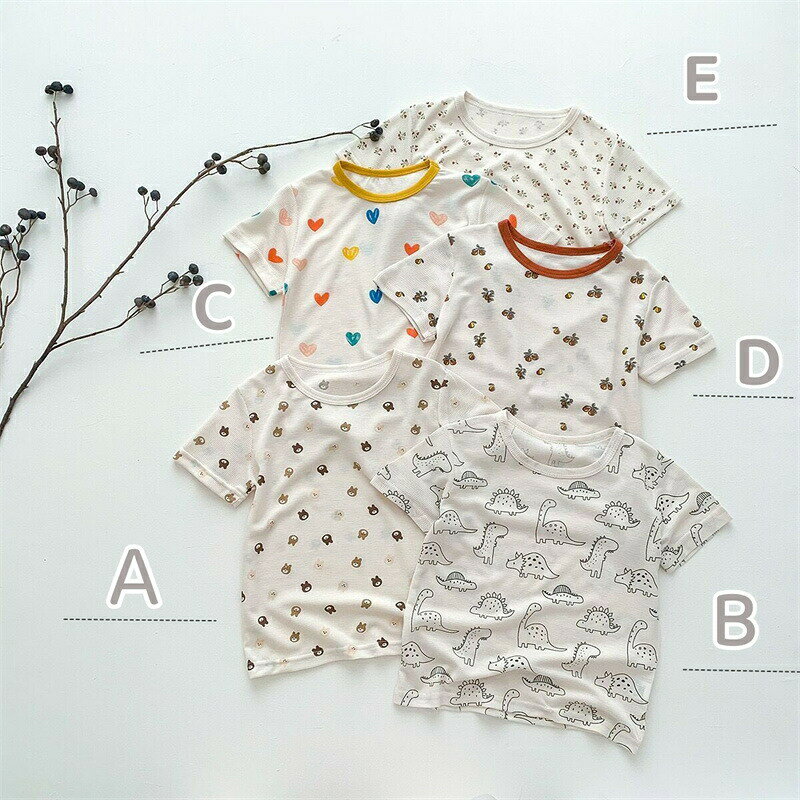 Camiseta de verano de manga corta para niños en la habitación de niños Pijamas de manga corta para niñas Pantalones cortos para bebés Ropa de verano Ropa de dormir Conjuntos superiores e inferiores Pantalones cortos para niñas Niños Pantalones Casuales Cuello fresco Estilo coreano Ropa de dormir para niños Ropa de dormir linda Ropa regular Ropa de habitación Sudor transpirable — vista 3