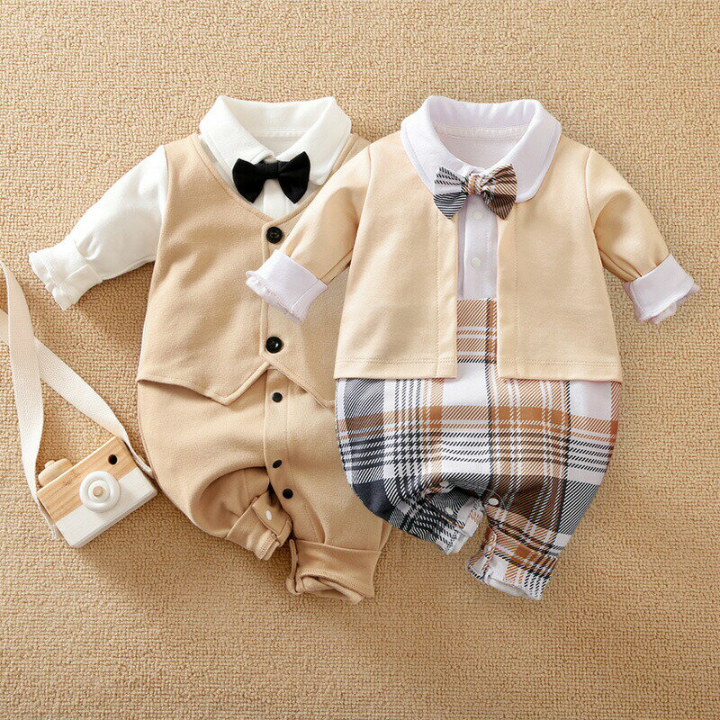 Rakuten - ベビー フォーマル 男の子 ロンパース ベビー服 赤ちゃん用 カバーオール キッズ 子供服 フォーマル 男の子 ロンパース お食い初め 服 男の子 長袖 フォーマルロンパース おしゃれ ベビー服 結婚式 お呼ばれ 出産祝い お宮参り ギフト 記念撮影 66cm 73cm 80cm 90cm