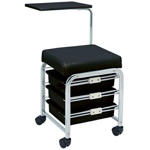 【2/10 当店ポイント10倍!2/10 1:59までお買い物マラソン開催】ファニチャー チェアー フィフティーヴィジョナリー FiFTY ViSiONARY ネイルワゴンチェア ブラック メーカー直送 サロン専売品