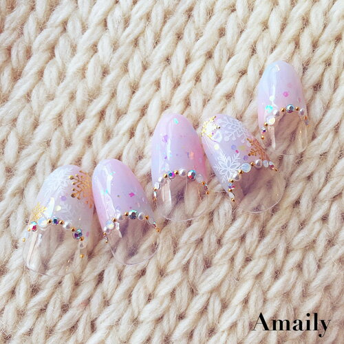 アメイリー Amaily 雪の結晶 ゴールド【メール便(ネコポス)対応】【メタリック 季節 アート/ネイルシール】 【c&dネイリスト情報 コスメ＆ドラッグNY】