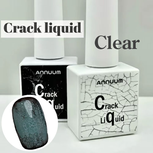 【8/30 当店ポイント10倍】アート 特殊 アニューム ANNUUM Crack liquid Clear 10ml あにゅーむ ニュアンスアート クラックリキッド ひび割れ ニュアンスネイル 陶器ネイル クリア 透明