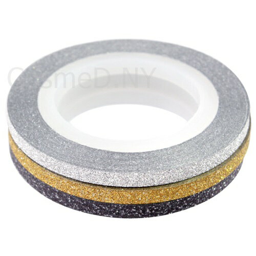 アート ネイルシール ビューティーネイラー BEAUTY NAILER グリッターテープ3色セット 3mm ゆうパケット ライン【当店商品3980円(沖縄離島は...