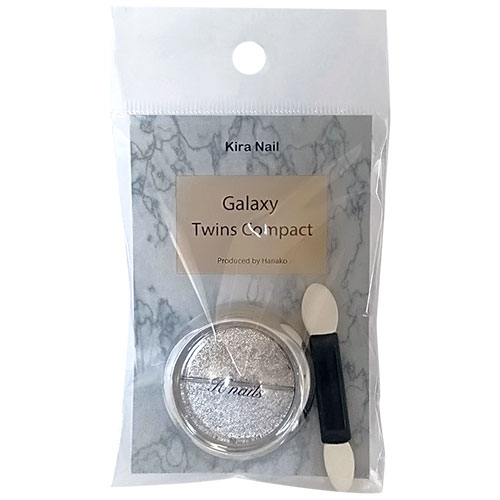 キラネイル Kira Nail Galaxy Twins Compact No.2 シャンパンゴールド×シルバー(チップ付き)【メール便(ネコポス)対応】【ネイルパーツ/ミラーパウダー】【c&dネイリスト情報 コスメ＆ドラッグNY】