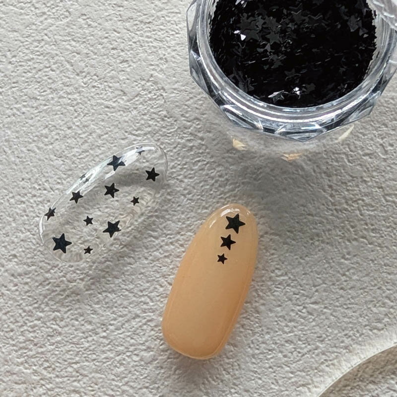 アート ホロ キラネイル Kira Nail HOLOGRAM 星 3種ミックス ケース入 ブラック ゆうパケット kira nail きらねいる デコパーツ ホログラムセット スター STAR 星型