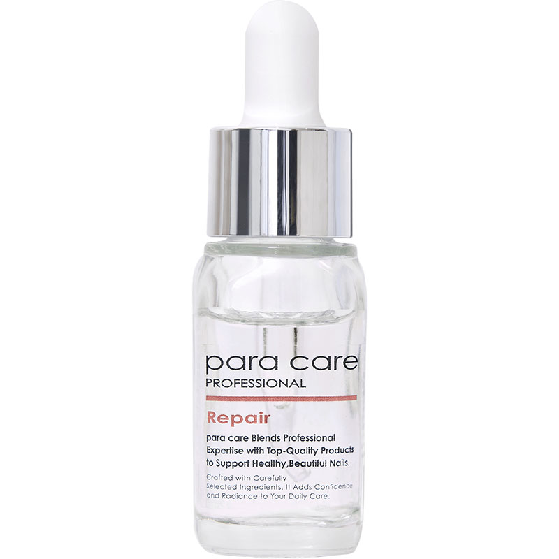 商品名para gel para care リペア10mlカテゴリハンドケア;キューティクルリムーバー;爪美容/強化;ネイルケア容量/サイズ10ml商品説明爪になじみやすく、健やかな指先へ高濃度ケラチン※を配合し、 乾燥や外的刺激を受けやすい爪を保護します。自然なツヤ感のある、 美しい指先へ導きます。※加水分解ケラチン---------------------------Key Ingredients加水分解シルク加水分解コラーゲンパンテノールアセチルヒアルロン酸Naヒドロキシプロピルキトサントレハロース誘導体---------------------------Recommended for爪の割れが気になる二枚爪が気になる---------------------------【「para care（パラケア）」とは】指先から、美しさを整える。年齢や生活習慣による乾燥やダメージ。美しいネイルの土台となる自爪を健やかに保つために。para careは、サロン品質のネイルケアを毎日の習慣へとつなげるネイルケアブランドです。【使用方法】適量を爪表面に塗布し、やさしくなじませてください。5~10分ほどで自然に浸透し、乾燥やダメージを受けやすい爪にうるおいを与えます。ダメージが気になる場合は重ね塗りがおすすめです。毎日のホームケアで、健やかで美しい爪へ導きます。＜商品名＞para gel para care リペア10ml＜カテゴリ＞ハンドケア;キューティクルリムーバー;爪美容/強化;ネイルケア容量/サイズ：10ml爪になじみやすく、健やかな指先へ高濃度ケラチン※を配合し、 乾燥や外的刺激を受けやすい爪を保護します。自然なツヤ感のある、 美しい指先へ導きます。※加水分解ケラチン---------------------------Key Ingredients加水分解シルク加水分解コラーゲンパンテノールアセチルヒアルロン酸Naヒドロキシプロピルキトサントレハロース誘導体---------------------------Recommended for爪の割れが気になる二枚爪が気になる---------------------------【「para care（パラケア）」とは】指先から、美しさを整える。年齢や生活習慣による乾燥やダメージ。美しいネイルの土台となる自爪を健やかに保つために。para careは、サロン品質のネイルケアを毎日の習慣へとつなげるネイルケアブランドです。【使用方法】適量を爪表面に塗布し、やさしくなじませてください。5~10分ほどで自然に浸透し、乾燥やダメージを受けやすい爪にうるおいを与えます。ダメージが気になる場合は重ね塗りがおすすめです。毎日のホームケアで、健やかで美しい爪へ導きます。