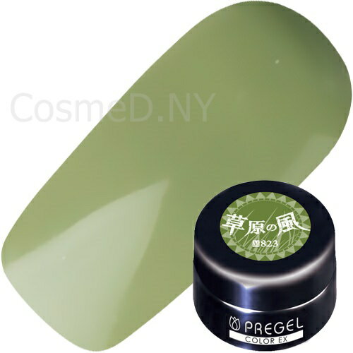 Rakuten - 【6/5 当店ポイント10倍!楽天スーパーSALE開催中】ジェルネイル カラージェル プリジェル PREGELカラーEX 3g 823 草原の風 ゆうパケット