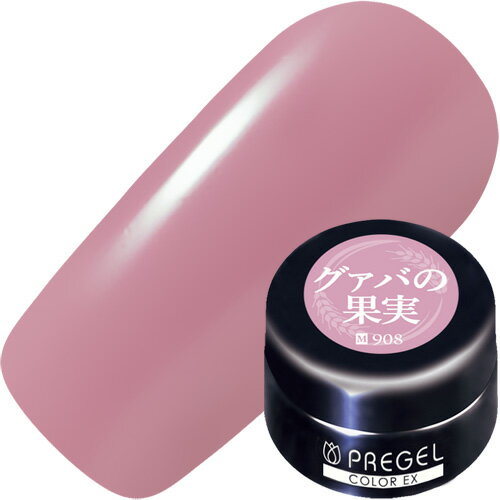 ジェルネイル カラージェル プリジェル PREGEL カラーEX 3g 908 グァバの果実 ゆうパケット【当店商品3980円（沖縄離島は税込9800円）以上で送料無料】楽天39ショップ