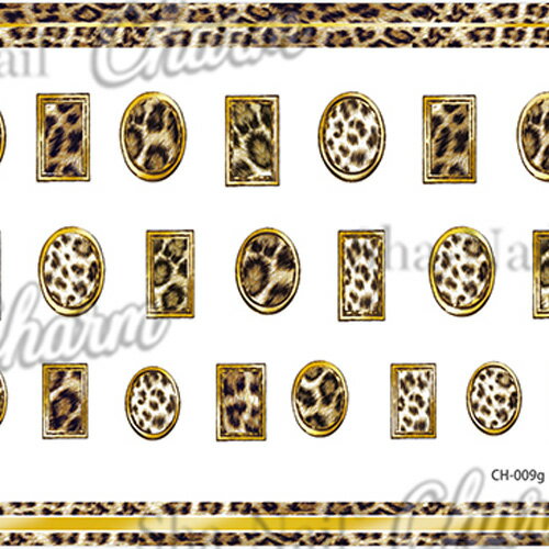 写ネイル Sha Nail 【Charm】Leopard Parts Gold/レオパードパーツ ゴールド 【メール便(ネコポス)対応】【メタリック アニマル/ネイルシール】 【c&dネイリスト情報 コスメ＆ドラッグNY】