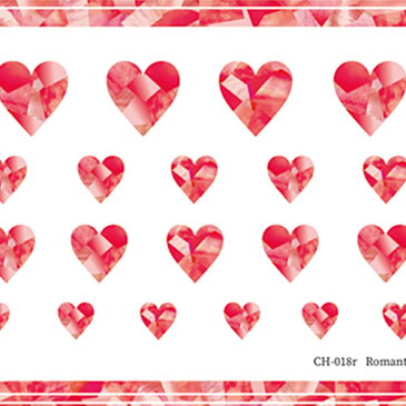 写ネイル Sha Nail 【Charm】Romantic Heart -Shine Red-/ロマンティックハート シャインレッド【ネコポス】【ネイルシール/メタリック、季節】【c&dネイリスト情報 コスメ&ドラッグNY】