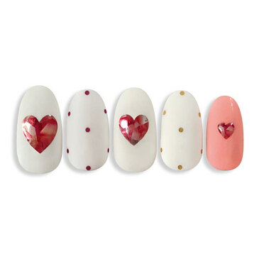 写ネイル Sha Nail 【Charm】Romantic Heart -Shine Red-/ロマンティックハート シャインレッド【ネコポス】【ネイルシール/メタリック、季節】【c&dネイリスト情報 コスメ&ドラッグNY】