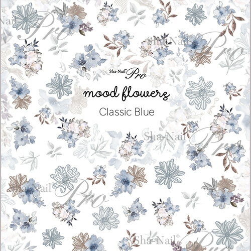 楽天コスメ＆ドラッグNY写ネイル Sha Nail mood flowers Classic Blue/ムードフラワーズ クラシックブルー【お取り寄せ】【ネコポス対応】【ネイルシール/フラワー/花柄】