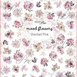 写ネイル Sha Nail mood flowers Sherbet Pink/ムードフラワーズ シャーベットピンク【ネコポス対応】【ネイルシール/フラワー/花柄】