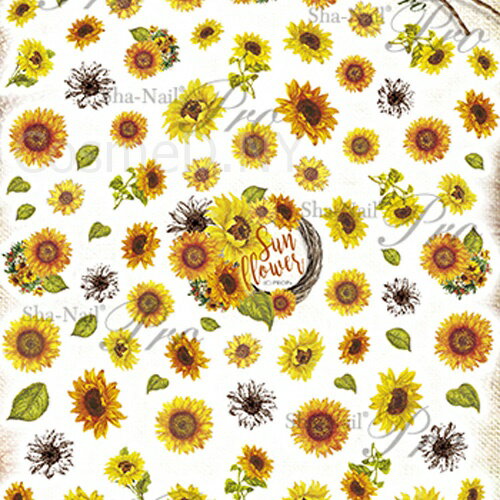 写ネイル Sha Nail Vintage Sunflowers/ヴィンテージひまわり【メール便(ネコポス)対応】【フラワー/ネイルシール/花】