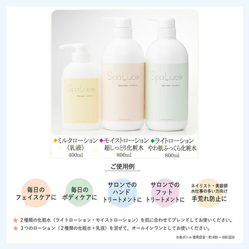 Spa Luce（スパルーチェ）スパルーチェ モイストローション＜顔&体用 しっとり化粧水＞ 800ml【お取り寄せ】【ネイルケア、ハンドケア、ローション類】【コスメ＆ドラッグNY】0824楽天カード分割