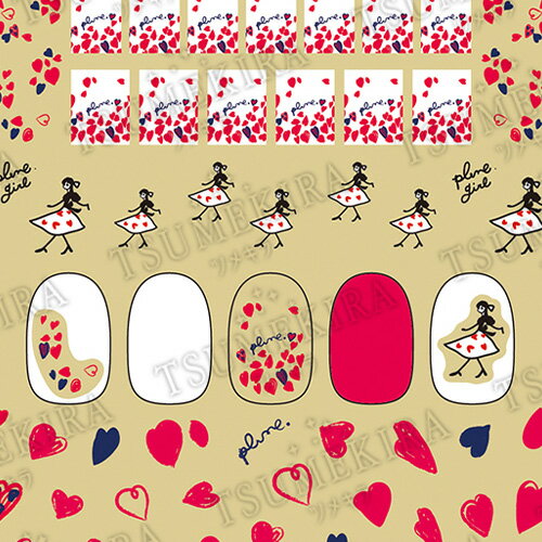 ツメキラ TSUMEKIRA 【Latte/Plune.プロデュース】Heart girls nail ハートガールズネイル 【お取り寄せ】【ネコポス対応】【ネイルシール/ハート】