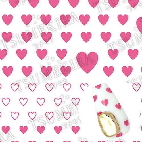アート ネイルシール ツメキラ TSUMEKIRA es MEGU NAIL プロデュース MEGUハート PINK ゆうパケット つめきら MEGUNAIL ハート柄
