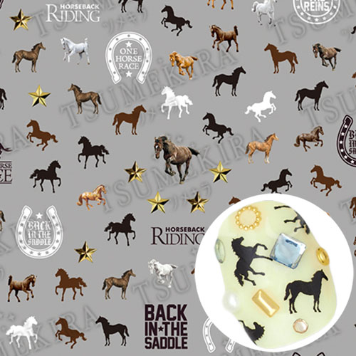 ツメキラ TSUMEKIRA 【es】馬ネイルシール【お取り寄せ】【ゆうパケット】【アート/ネイルシール】つめ..