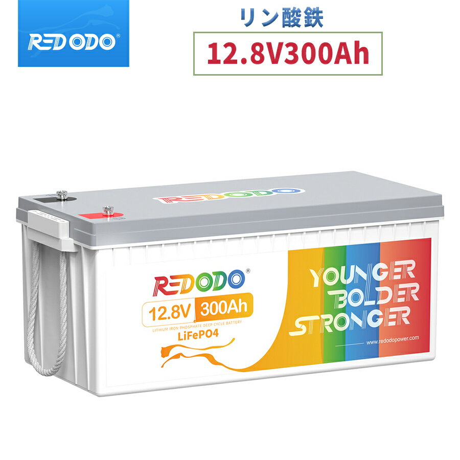 【P15%！スーパーDEAL参加中！】Redodo 12V 300Ah リン酸鉄リチウムイオンバッテリー 3840Wh LiFePO4 200AのBMS 最大放電電流2560W 充放電サイクル4000回以上 10年寿命 サブバッテリー RV キャンピングカー ソーラーパネル オフグリッド生活 非常用電源 省エネ