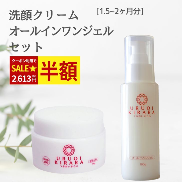 50%OFFクーポンで2,613円！ オールインワンジェル ＆ 洗顔フォーム 2点 セット 美容液 