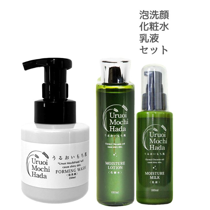 15日迄＼45%OFFクーポン有！／ 化粧水 乳液 泡洗顔 3点 セット うるおいもち肌 保湿化粧水 150ml 保湿乳液 100ml 泡洗顔 250ml ヒアルロン酸 乾燥肌 無添加 保湿 エイジング コスメ 基礎化粧品 化粧品 スキンケア スキンケアセット 30代 40代 60代 70代