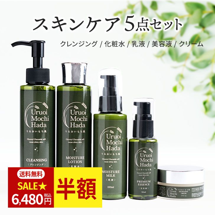 初売り 12,960円→6,480円！ 化粧水 ＆ 乳液 ＆ 美容液 ＆ クリーム ＆ クレンジング 5点 セット 化粧水..
