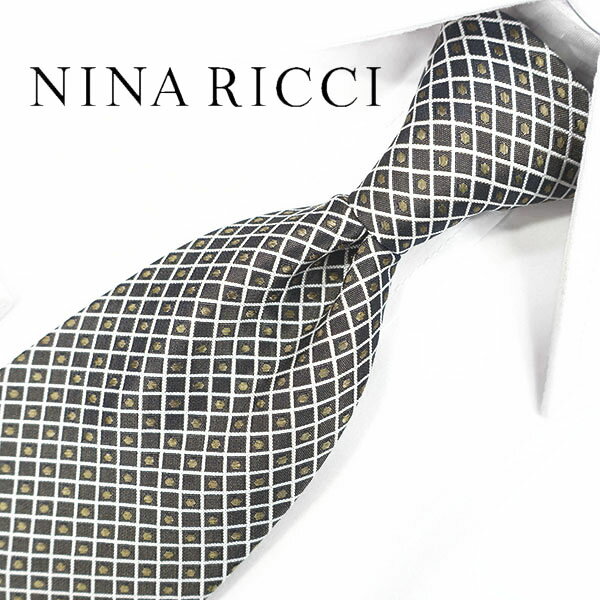 ニナリッチ　ネクタイ/ナローネクタイ　NR30(7.5cm幅)　【NINA RICCI・ニナリッチネクタイ・ネクタイ ブランド】　モカ/カーキ　【送料無料】