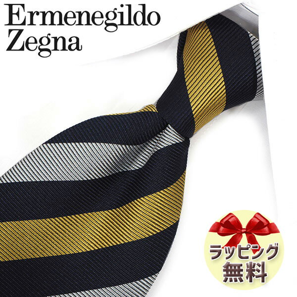 ネクタイ ブランド 2本目500円引 ゼニア ネクタイ Ermenegildo Zegna EZB64 ネイビー/イエロー 8cm幅 ...