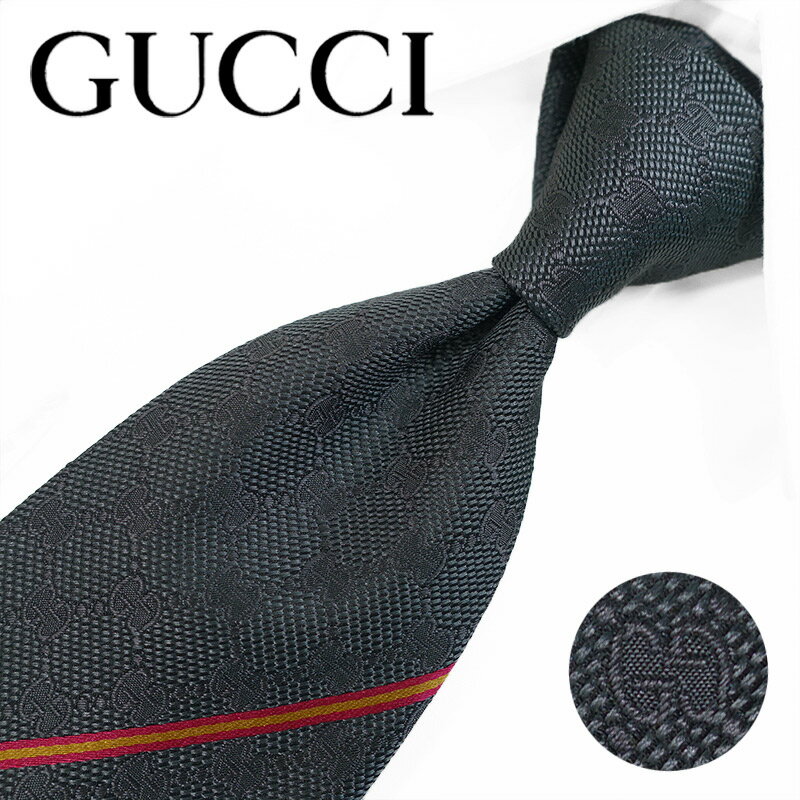 グッチ　ネクタイ　グレー　GG柄(8cm)　AREND （アラン）【GUCCI・グッチネクタイ・ネクタイ ブランド】 A33【送料無料】