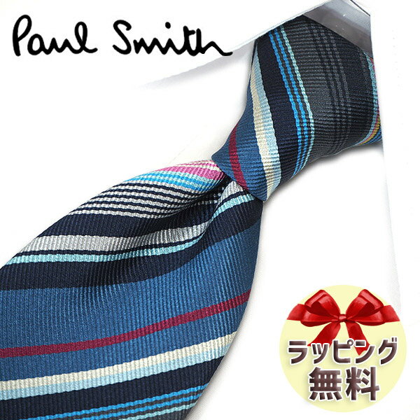 ネクタイ ブランド ポールスミス ネクタイ Paul Smith (品番：PS12) マルチ ブルー/ネイビー系マルチストライプ 8cm…