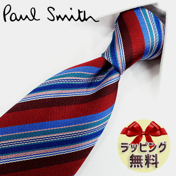 ポール・スミス ネクタイ ネクタイ ブランド ポールスミス ネクタイ Paul Smith (品番：PS172) マルチ レッド/ブルー系マルチストライプ 8cm幅 【ポールスミスネクタイ・ブランドネクタイ・ブランドギフト・プレゼント】【20代・30代・40代・おしゃれ・春夏・父の日】