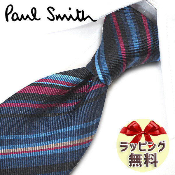 ネクタイ ブランド ポールスミス ネクタイ Paul Smith (品番：PS6) マルチ ネイビー/レッド系マルチストライプ 8cm幅 【ポールスミスネクタイ・ブランドネクタイ・ブランドギフト・プレゼント】【20代・30代・40代・おしゃれ・春夏・父の日】のサムネイル