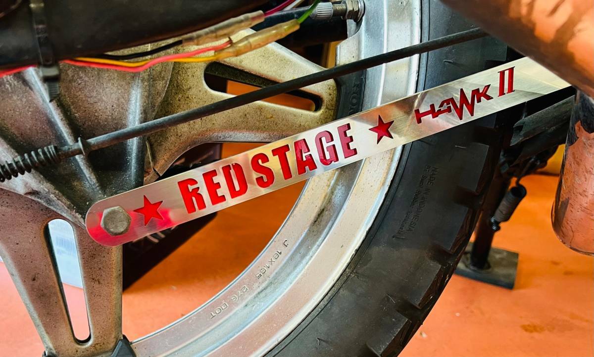 REDSTAGE CB250t オリジナル トルクロッド 鏡面ステンレス 二重構造 HAWK ロゴ入り レッドステージ