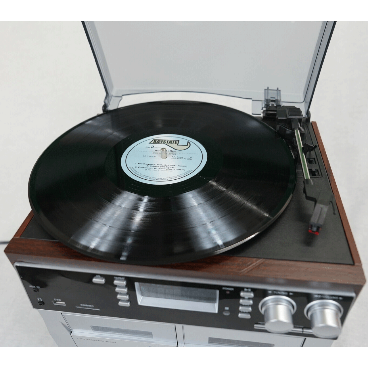 ＼本日5のつく日★店内全品★10倍ポイントアップ中！／マルチオーディオプレーヤー レコード カセット ワイドFM 録音 再生 バックアップ USB SDカード SP盤 EP盤 LP盤 CDデッキ ダブルカセットデッキ レコードプレーヤー ラジオ(AM／ワイドFM) 送料無料 reductio-10002592 リダクティオ 楽天市場店 サンプル画像2