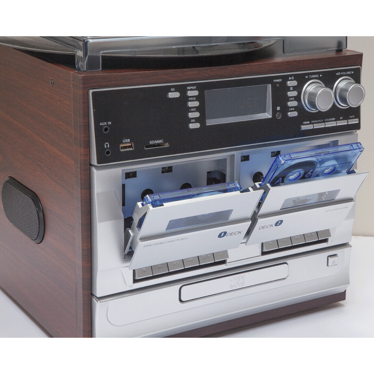 ＼本日5のつく日★店内全品★10倍ポイントアップ中！／マルチオーディオプレーヤー レコード カセット ワイドFM 録音 再生 バックアップ USB SDカード SP盤 EP盤 LP盤 CDデッキ ダブルカセットデッキ レコードプレーヤー ラジオ(AM／ワイドFM) 送料無料 reductio-10002592 リダクティオ 楽天市場店 サンプル画像3