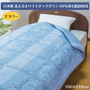 日本製 洗えるホワイトダックダウン50%羽毛肌掛布団 2カラー ライトピンク ライトブルー 150×210cm 肌掛布団 ピーチスキン 丸洗いOK 洗濯機OK 洗える 送料無料